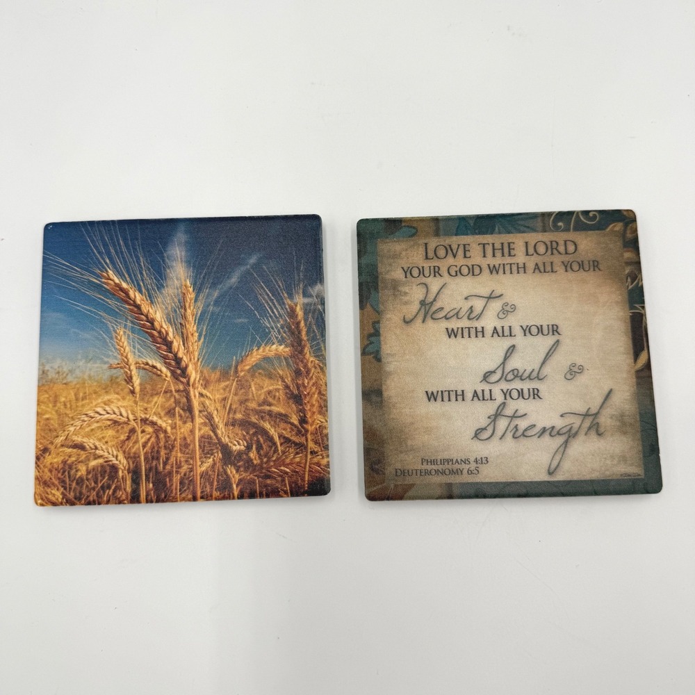 Thirstystone Religious Wheat Field Scripture Stone Coaster Set of 2